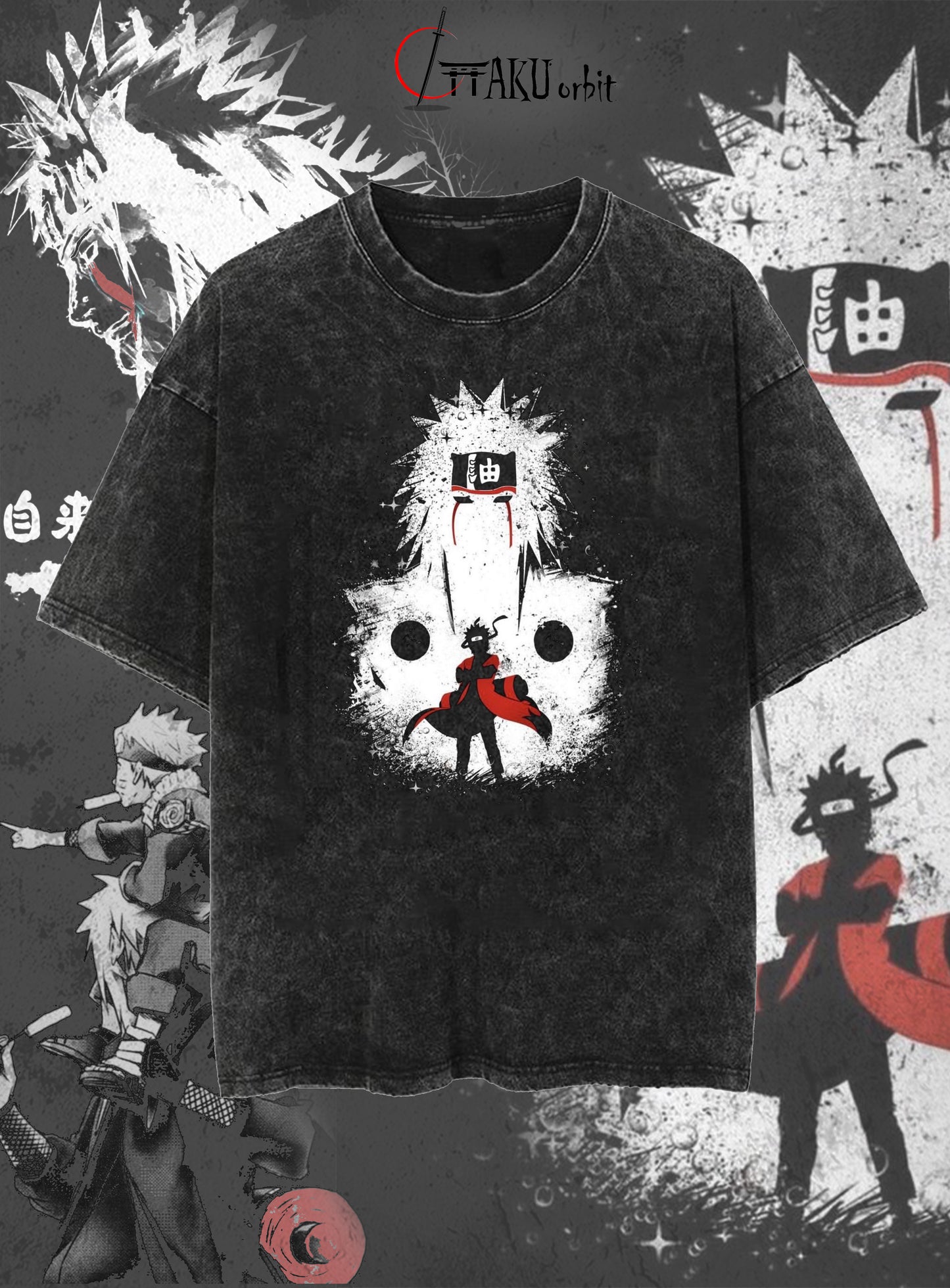 "Naruto & Jiraiya Oversized Anime T-Shirt | Legendary Sensei & Student Streetwear"