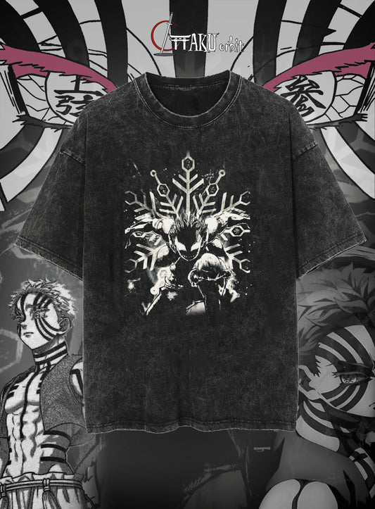 "Akaza Oversized Anime T-Shirt | Sleek Streetwear for Demon Slayer Fans"