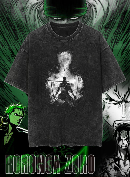 "Zoro Oversized Anime T-Shirt | Sleek Streetwear for One Piece Fans"