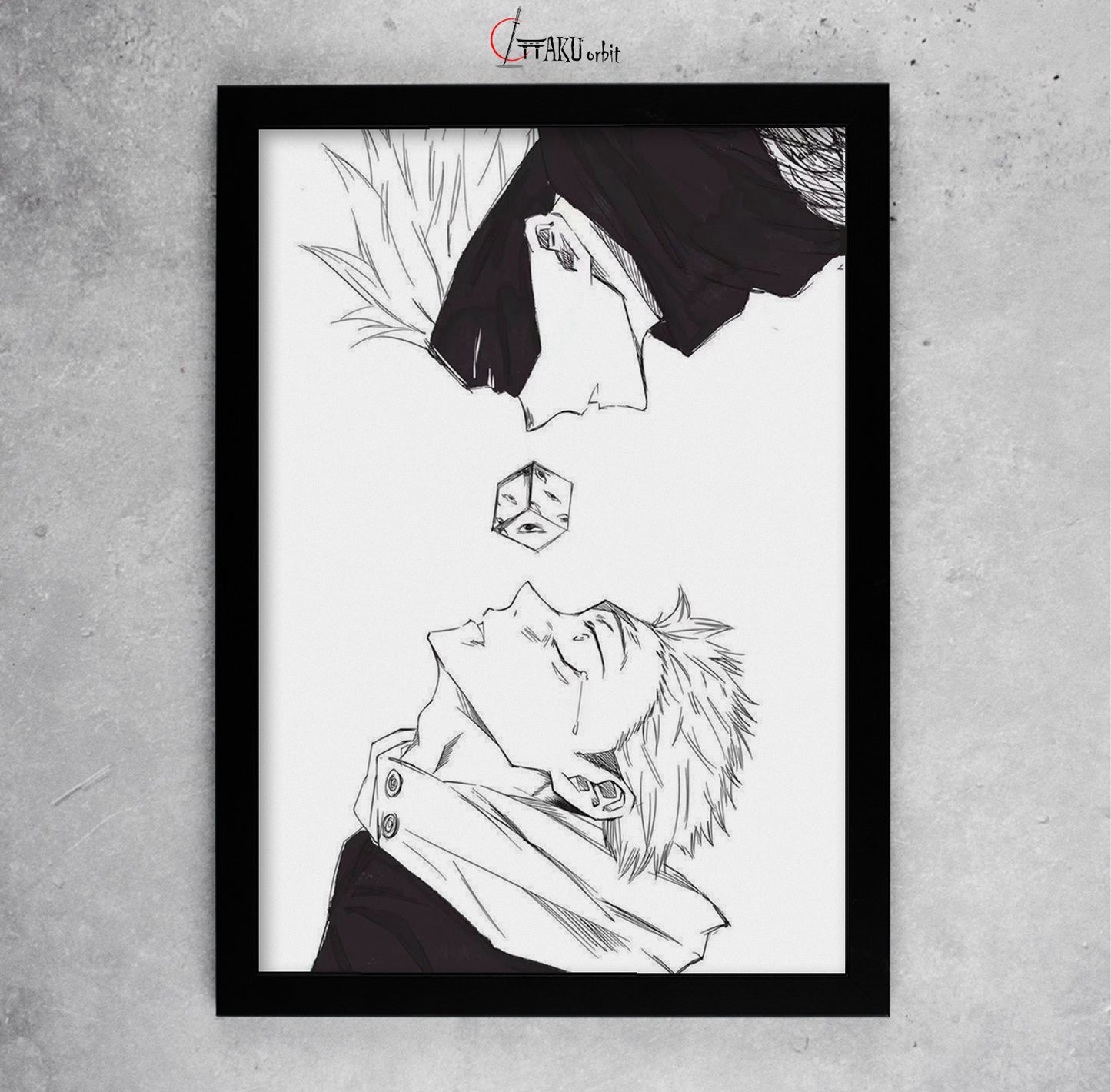 Yuji vs Gojo – Minimal Manga Edition Poster (Premium Black Frame)