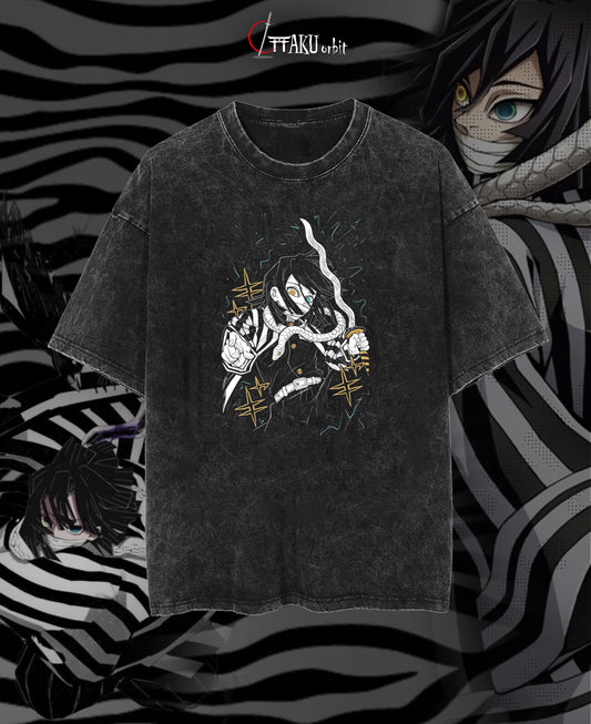 "Obanai Oversized Anime T-Shirt | Sleek Streetwear for Demon Slayer Fans"